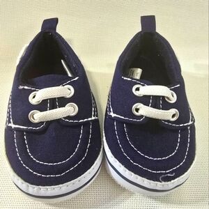 HB Navy Blue Baby Boy Boat Shoes Pre-Walker Infant shoes. Size 0-6 Months
